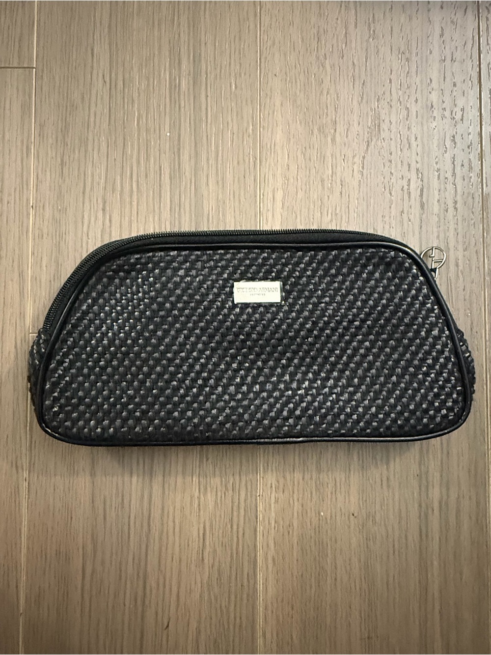 Giorgio Armani Black Woven Cosmetic Pouch